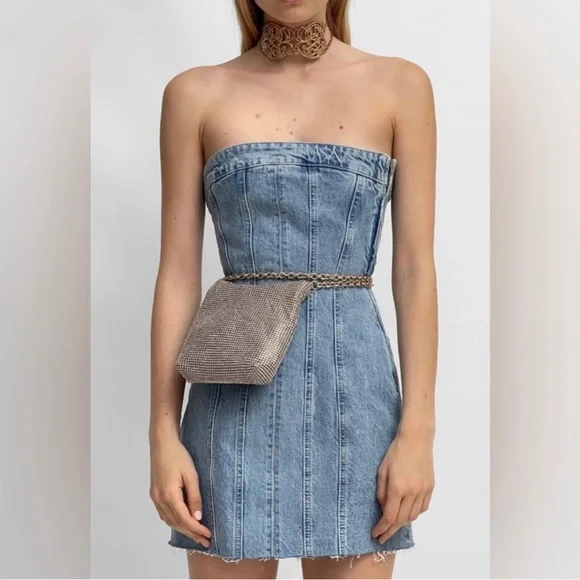 NWT Zara Denim Mini Dress - Picture 16 of 17